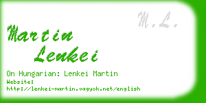 martin lenkei business card